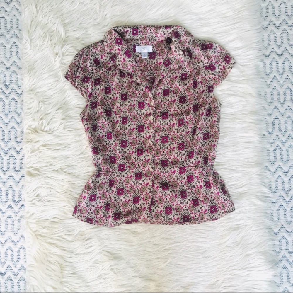 LOFT Silky Floral Blouse |